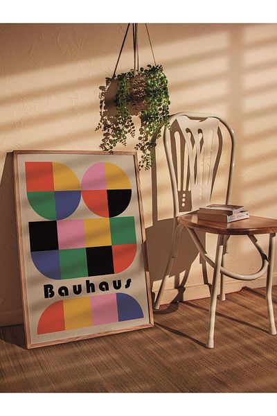 Postifull Πολύχρωμη αφίσα χωρίς πλαίσιο της σειράς Bauhaus - Διακόσμηση τοίχου με εκτύπωση HD