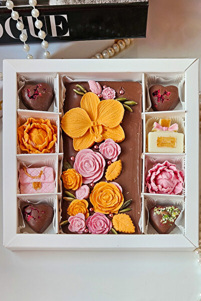 ksana choco El Yapımı Belçika Çikolatası Hediye Çikolata Kutusu: Turuncu Bahar!