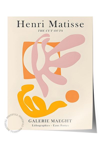 Postifull Αφίσα Παστέλ Σχεδίου Henri Matisse - Χωρίς πλαίσιο, Αφίσα Εικονογράφησης Duar, Εκτύπωση HD, Παχύ
