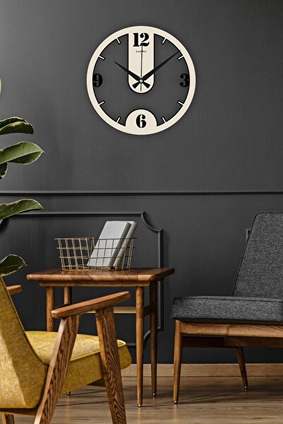 LandiWork Ahşap Duvar Saati, Büyük Ahşap Duvar Saati, Dekor Duvar Saati, Sess...