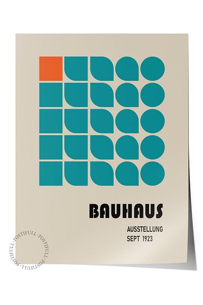 Postifull Πολύχρωμη αφίσα χωρίς πλαίσιο της σειράς Bauhaus - Διακόσμηση τοίχου με εκτύπωση HD