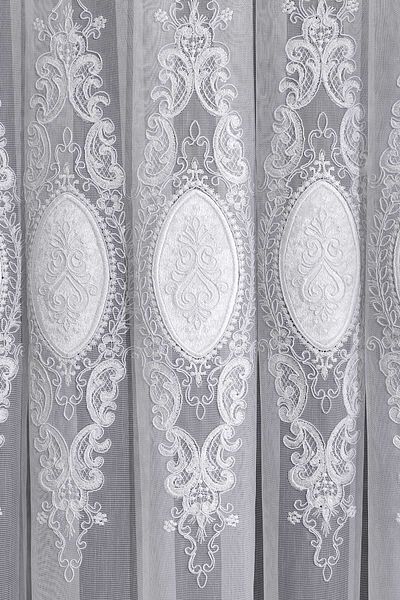 LUNETT HOME LACE OPTICAL WHITE BLANK PLEATED 1X3 TULLE CURTAIN BDRY