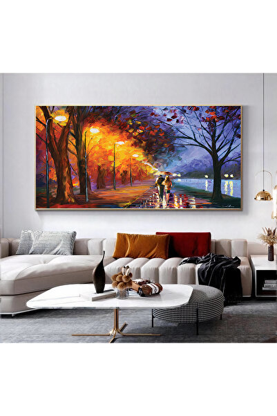 Z Concept Yağlı Boya Dokulu Şehir Tablo