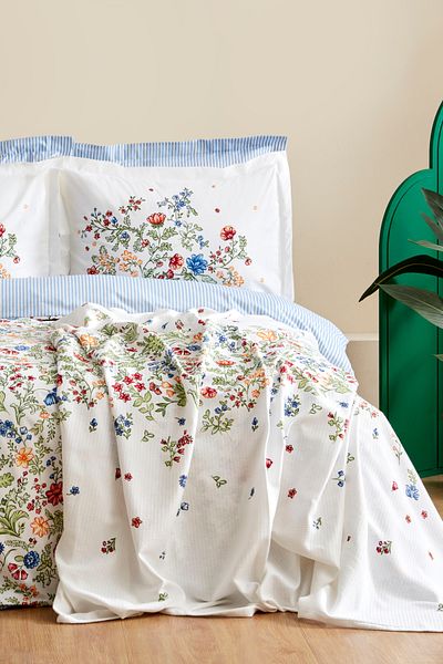 Karaca Home Set de husă de pilotă dublă Sasha 100% bumbac Pique Multicolor