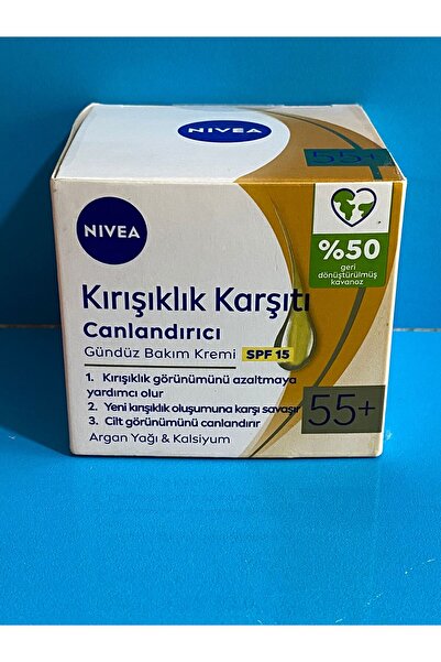 NIVEA Kırışık Karşıtı Canlandırıcı 55+ Gündüz Bakım Kremi SPF 15 50 ml