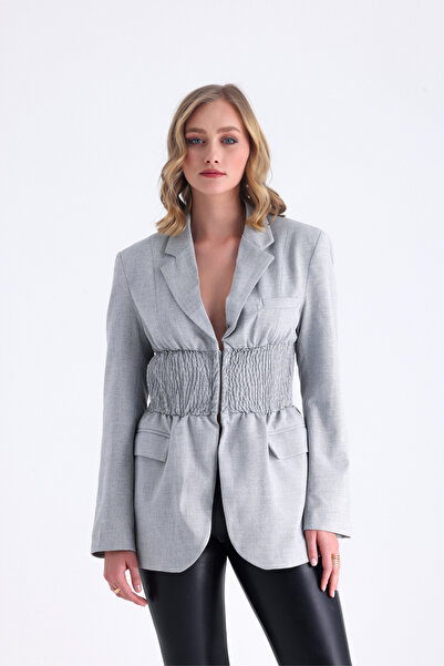 Koch London Korseli Antrasit Kadın Women Blazer Jacket Dress Elbise Ceket - Anne Boleyn