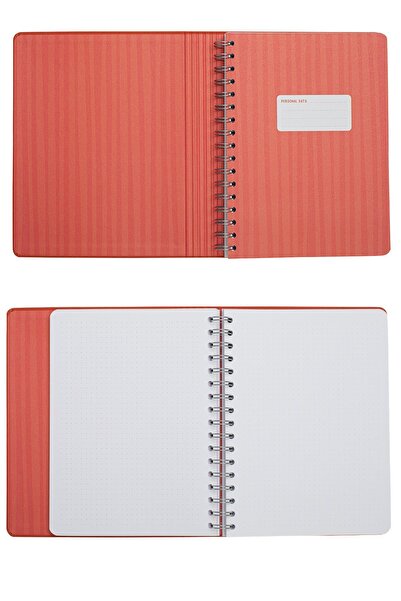 Victoria's Journals Canvas Hidden Spiral Gilded Hard Cover Dot Notebook, 16x22.5 cm, Orange