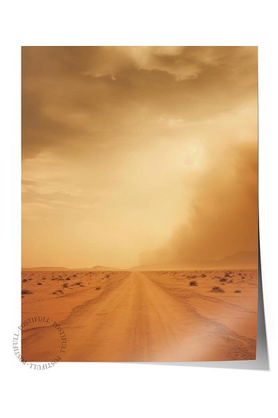 Postifull Frameless Poster, Desert Painting No:27, Hd Photo, Living Room, Kitchen Wall Decor Poster