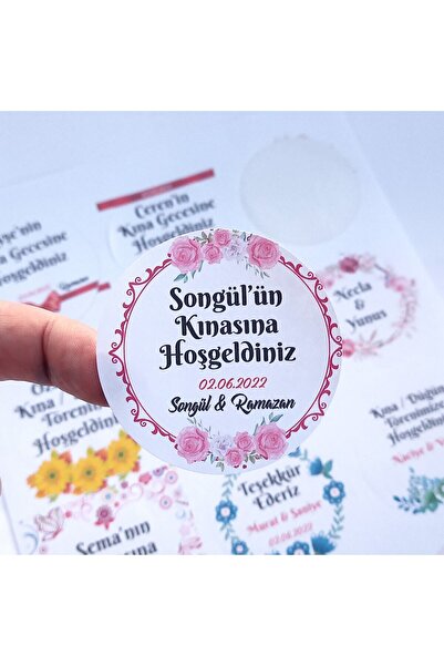 HAN Etiket - Isimli Yuvarlak Etiket - 4 Cm Çapında - 100'lük Paket - Model 03