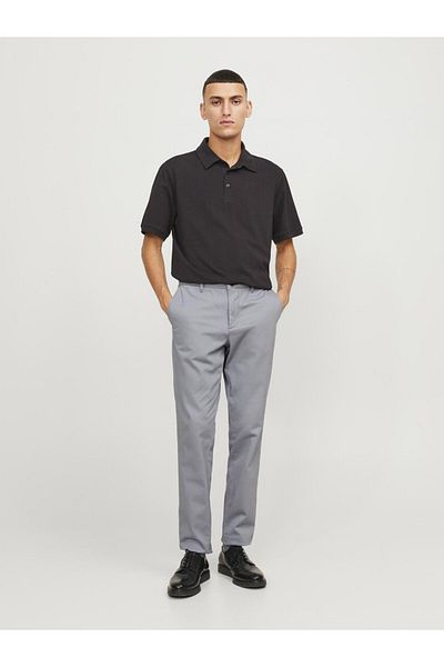 Jack & Jones Graue Chinohose mit niedriger Taille und Slim Fit für Herren JPSTMARCO JJBOWIE NOOS
