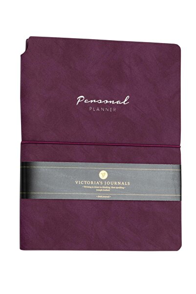 Victoria's Journals KUKA Vegan Deri Esnek Kapaklı Lastikli Planlayıcı Çizgili...