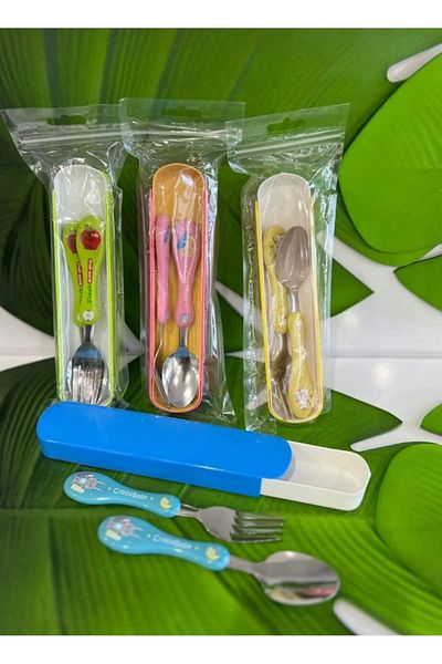 stilsenin34 Metal Acrylic Handle Boxed Food Children Spoon