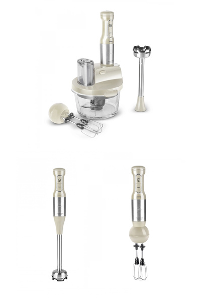 Karaca Prosteel 2000W Cam Hazneli Mutfak Robotu Soft Cream Inox