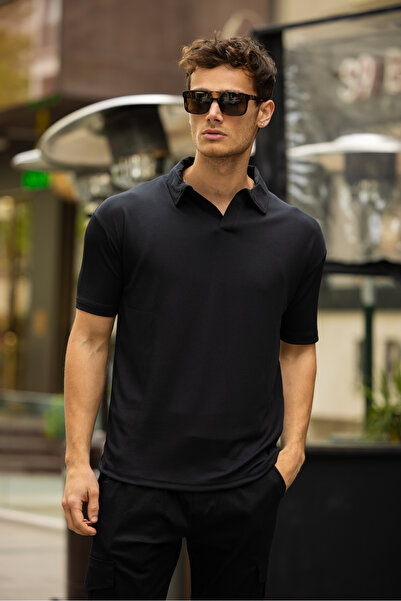 3MODA Erkek V Yaka Oversize Fitilli T-shirt