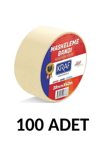 MTKardeşler 100 Pieces Masking Tape 38 Mm X 40 Meters Paper Tape