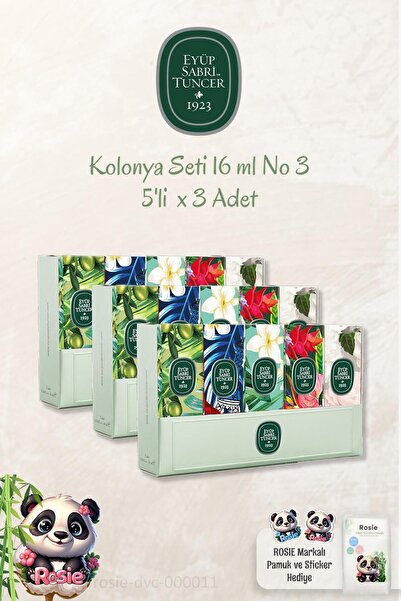 Eyüp Sabri Tuncer 3 Adet Eyüp Sabri Tuncer 5'li Kolonya Set No 3 ve ROSIE Tem...