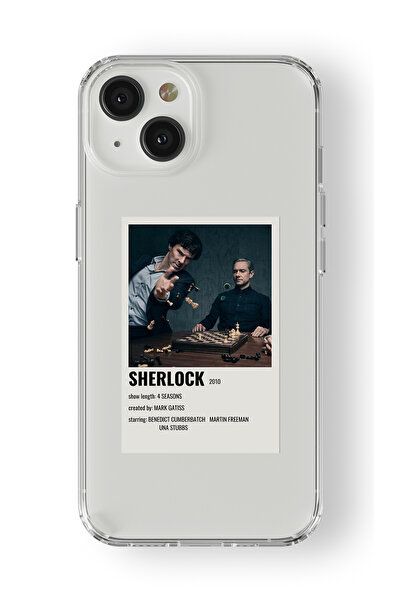 Multitronic iPhone 13 Uyumlu Sherlock Poster Tasarım Baskılı Şeffaf Kılıf