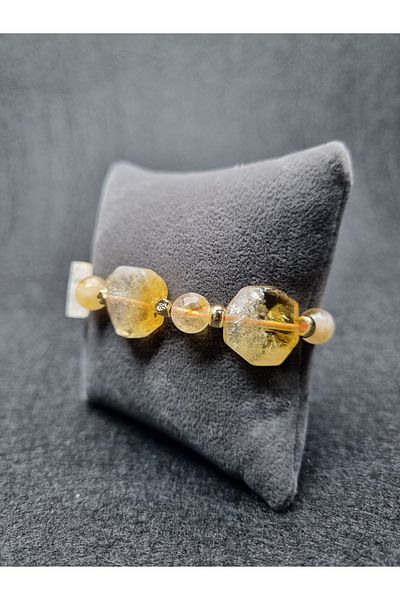 Yüksel Boncuk Women's Natural Stone Bracelet - Citrine Stone