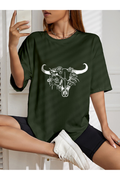 OGS υπερμεγέθη μπλουζάκι με στάμπα Floral Bull