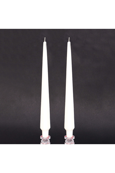 Missi 2li Ekru Piramit Şamdan Mum Seti-33 Cm
