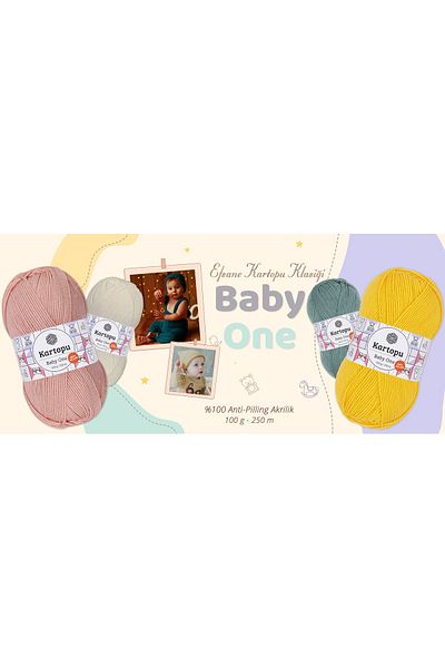 Kartopu Baby One Antipilling 100 GR Πλεκτό Κλωστή Χεριού - Κρεμ Χρώμα