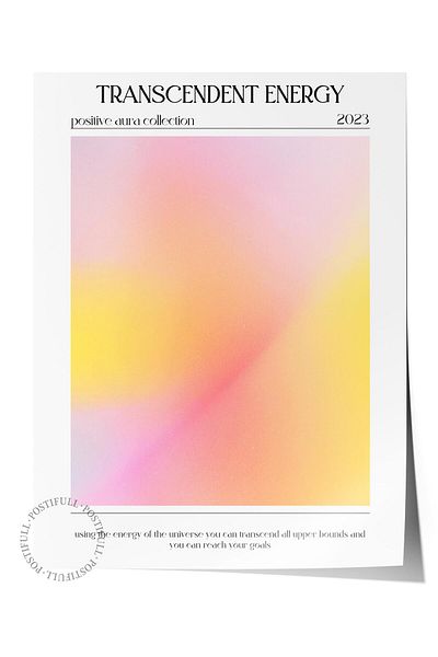 Postifull Aura Series NO:30 - Αφίσα με πολύχρωμο πλαίσιο χωρίς πλαίσιο με υπερβολική ενέργεια και αριθμό αγγέλου