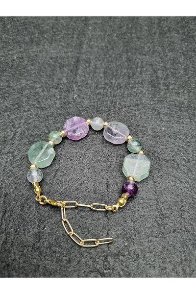 Yüksel Boncuk Fluorite Stone Women's Natural Stone Bracelet