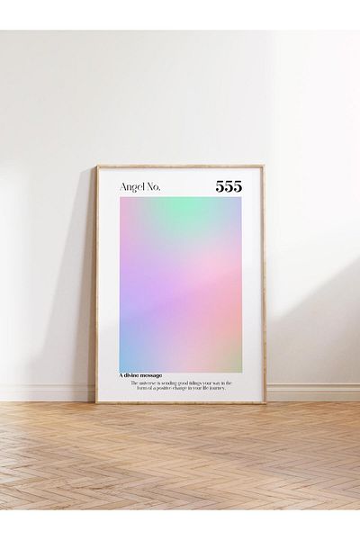 Postifull Aura Series NO:86 - 555 Αγγελικός αριθμός Έγχρωμη αφίσα χωρίς πλαίσιο