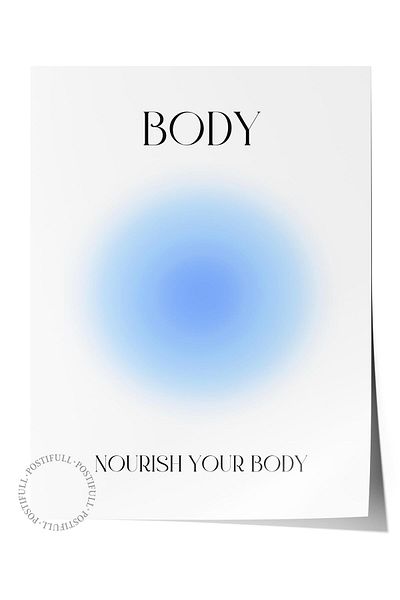 Postifull Aura Series NO:59 - Blue Aura, Body, Angel Number, Έγχρωμη αφίσα χωρίς πλαίσιο