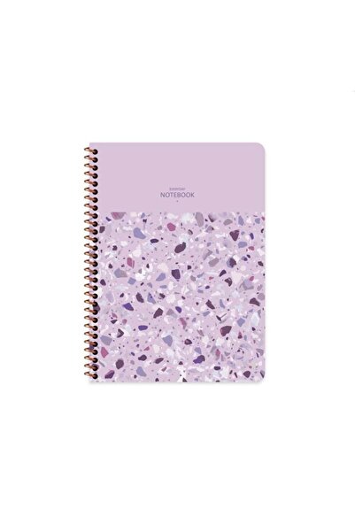 KESKİN COLOR Keskin Color Terazzo Spiralli Lila Plastik Kapak 80 Yaprak 16,5*...