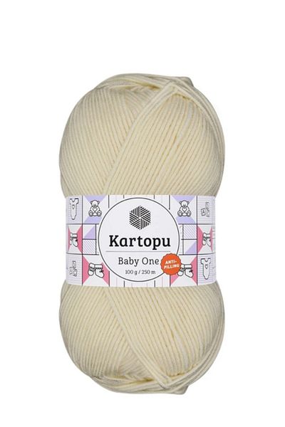 Kartopu Baby One Antipilling 100 GR Πλεκτό Κλωστή Χεριού - Κρεμ Χρώμα