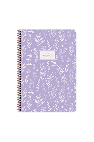 KESKİN COLOR Keskin Color Pastel Flora Spiralli Mor Karton Kapak 80 Yaprak A4...