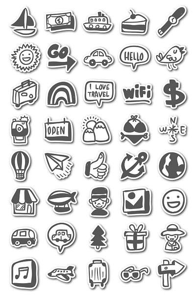 Postifull Minimal Themed Sticker Set - 40 Piece Sticker Set - Phone, Tablet, Notebook Laptop Compatible Sticker