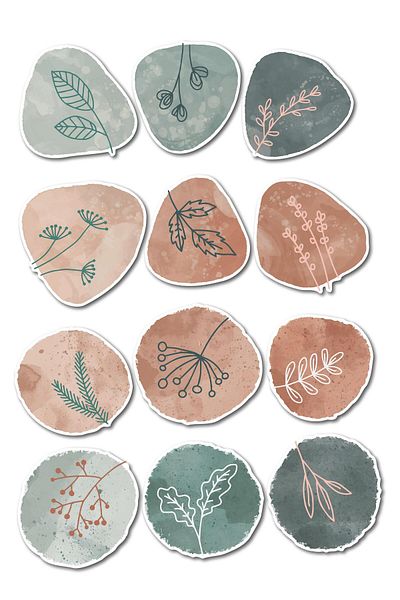 Postifull Botanical Themed Sticker and Label Set - Medium Size - Waterproof, Thick Adhesive Sticker Set