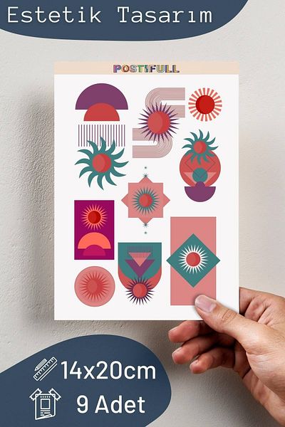 Postifull Σετ αυτοκόλλητων με θέμα Soft Boho - Σετ αυτοκόλλητων 10 τεμαχίων - Αυτοκόλλητο συμβατό με τηλέφωνο, tablet, φορητό υπολογιστή