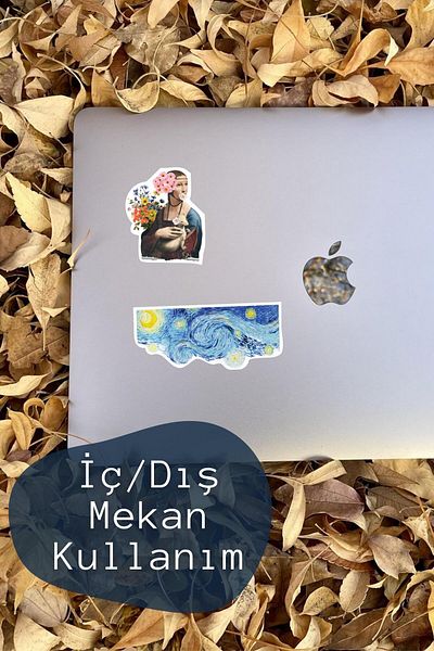 Postifull Van Gogh Sticker Set, Large Size, 8 Pieces Waterproof, Vintage Sticker, Laptop, Phone, Suitcase Compatible