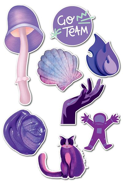 Postifull More Themed Sticker Set - 8 Piece Sticker Set - Phone, Tablet, Notebook Laptop Compatible Stickers