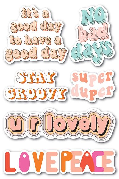 Postifull Motivational Themed Sticker Set - 6 Piece Sticker Set - Phone, Tablet, Notebook Laptop Compatible Sticker