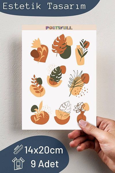 Postifull Boho Themed Sticker Set - 9 Piece Sticker Set - Phone, Tablet, Notebook Laptop Compatible Stickers