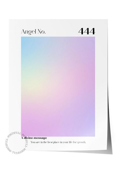 Postifull Aura Series NO:47 - 444 Purple Aura Angel Number Έγχρωμη αφίσα χωρίς πλαίσιο