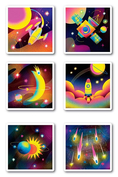 Postifull Sticker Set - 12 Piece Sticker Set - Phone, Tablet, Notebook Laptop Compatible Stickers
