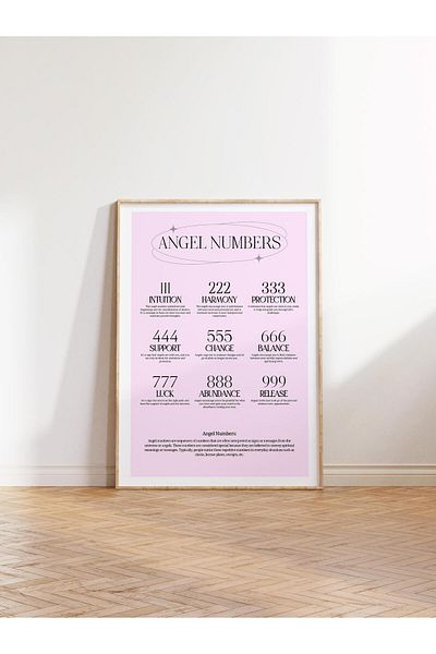 Postifull Σειρά Aura NO:120 - Angel Numbers Pink Angel Number Πολύχρωμη αφίσα χωρίς πλαίσιο