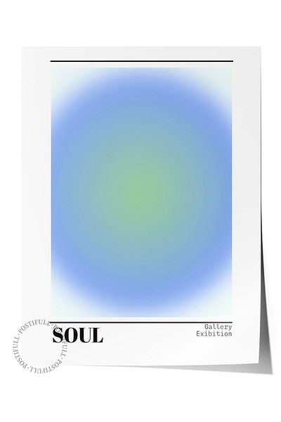 Postifull Aura Series NO:192 - Αφίσα μπλε και πράσινου αγγέλου, χωρίς πλαίσιο