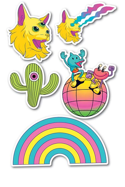 Postifull Indie Themed Sticker Set - 6 Piece Sticker Set - Phone, Tablet, Notebook Laptop Compatible Sticker