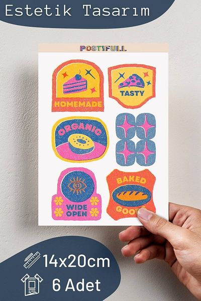 Postifull Indie Themed Sticker Set - 6 Piece Sticker Set - Phone, Tablet, Notebook Laptop Compatible Sticker