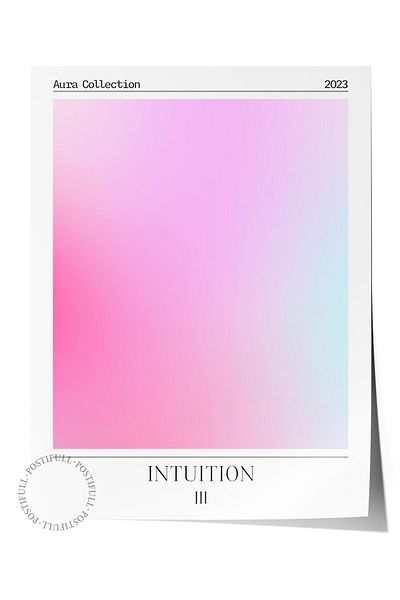 Postifull Aura Σειρά NO:44 - 111 Intuition Ροζ και Μωβ Aura Άγγελος Αριθμός Έγχρωμη Αφίσα