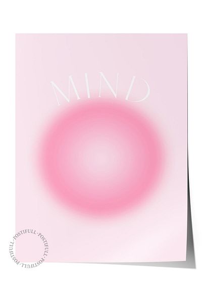 Postifull Aura Series NO:21 - Mind: Pink Circle και Αγγελικός αριθμός έγχρωμη αφίσα χωρίς πλαίσιο