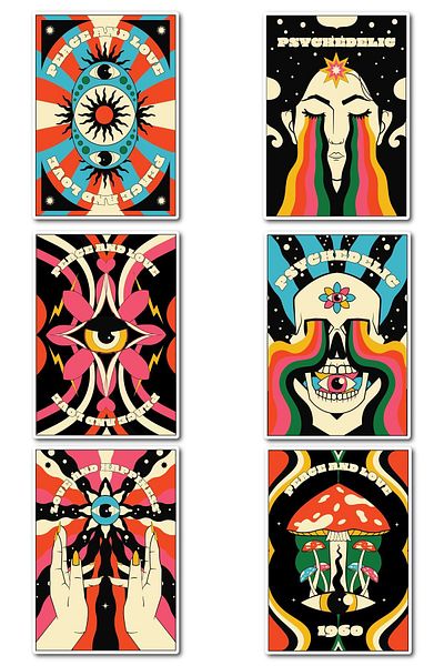 Postifull Indie Themed Sticker Set - 6 Piece Sticker Set - Phone, Tablet, Notebook Laptop Compatible Sticker