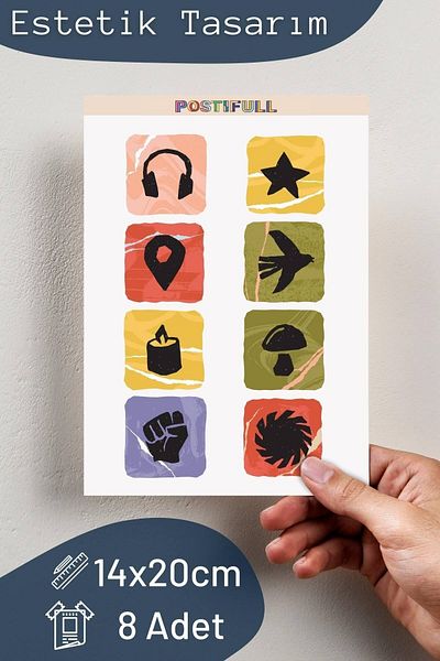 Postifull Travel Themed Sticker Set - 8 Piece Sticker Set - Phone, Tablet, Notebook Laptop Compatible Sticker