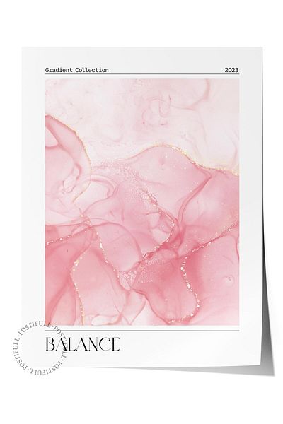 Postifull Aura Series NO:29 - Αφίσα χωρίς πλαίσιο με ροζ μάρμαρο Balance Angel Number